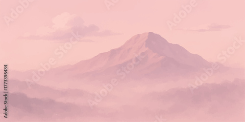 majestic mountains shrouded in fog and clouds at sunrise create a stunning nature landscape view