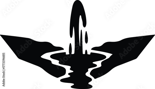 Silhouette vector stylized water fountain design illustration Illustrator