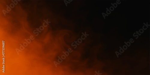 Close up of fire blazing at night with smoke and clouds