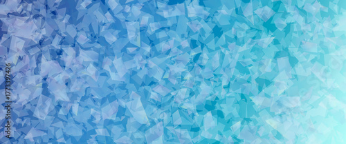 Shiny blue abstract background, crystal glass texture with sparkling light and transparency