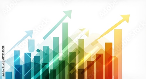 Dynamic vector illustration of a high-performance business chart showcasing accelerated statistical growth and upward financial trends