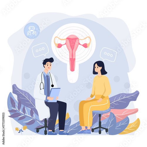 Gynecology consultation and reproductive health – doctor talking with female patient