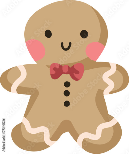 Cute Smiling Gingerbread Man Cookie