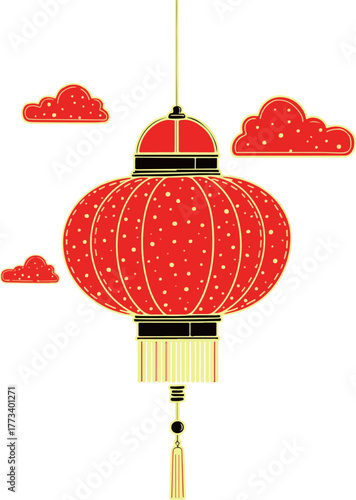 Chinese Lantern with Clouds