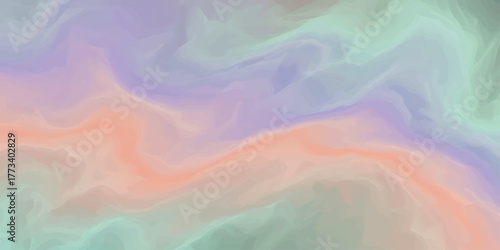 Abstract colorful background with watercolor texture, blue and orange waves like a fire and sky art design