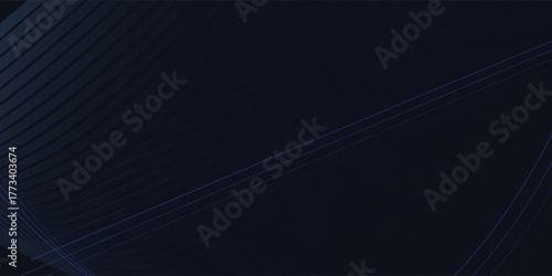 Abstract glowing wave lines on dark blue background. Dynamic wave pattern. Modern flowing wavy lines. Futuristic technology concept. Suit for banner, poster, cover, brochure, flyer, website