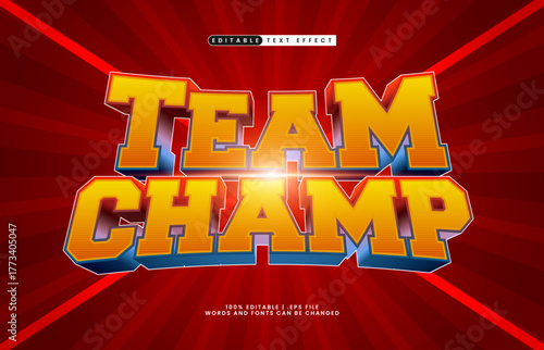team champ editable sport text effect for team logo and poster