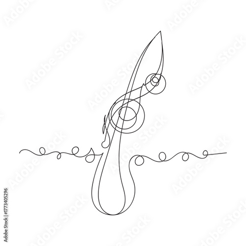 continuous line drawing serum for hair follicle treatment illustration