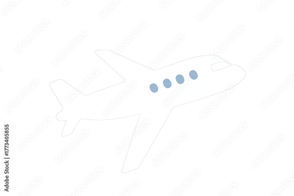 Naklejka premium Airplane icon showing an aircraft in motion, a simple graphic representing air travel, aviation, and global transportation