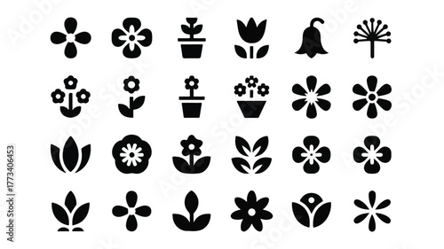 Assorted Flower and Plant Icons bloom blossom