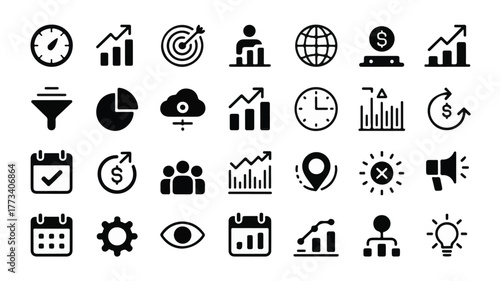 Business and Finance Icon Set analytics