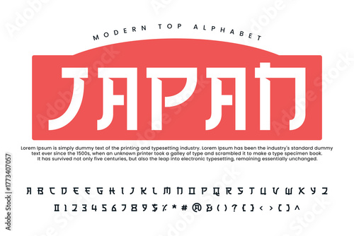 Asian chinese font and Japanese alphabet lettering 
font vector typeface