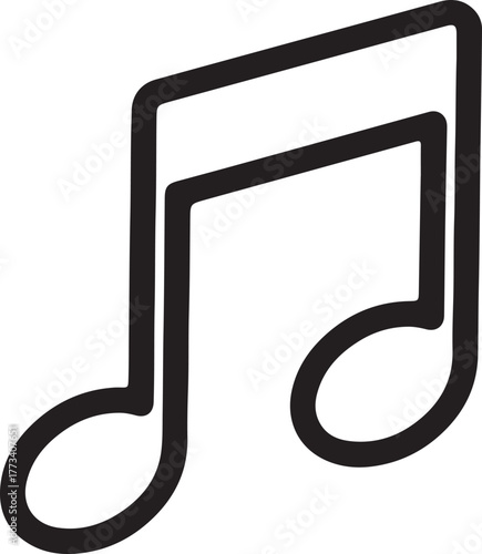 Bold Black Music Note Icon – Minimalist Quaver Symbol for Audio, Sound, and Music Design Projects