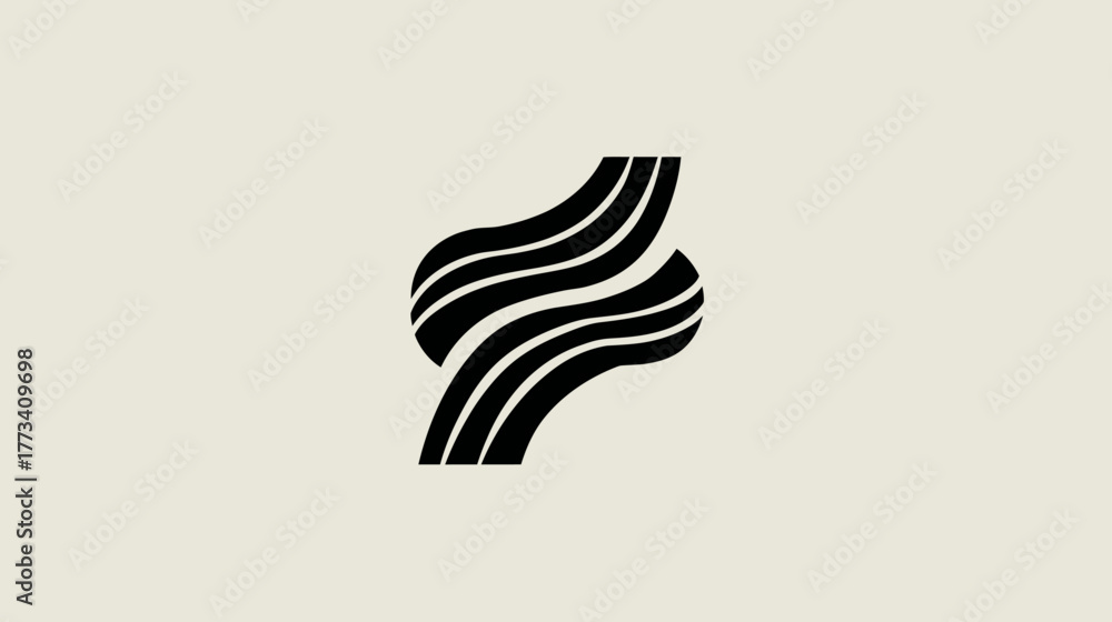 Fototapeta premium Three lines (one a road, one a leaf vein, one a data stream) braided together.