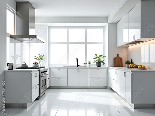 Stylish Modern Kitchen Interior with Furniture