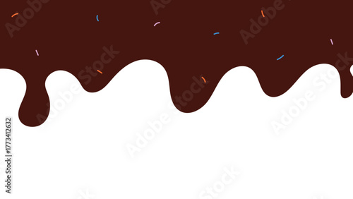 melted chocolate dripping on white