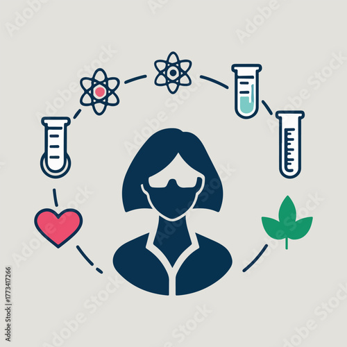 Creative Vector Illustration for World Science Day — Scientific Knowledge Sharing, Climate Research, Open Access, and Global Peace Development Theme