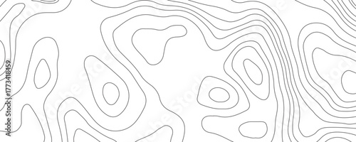 Abstract topographic contour map and geographic mountain relief background design .topography contour map white wave paper and curve gray color lines vector background .