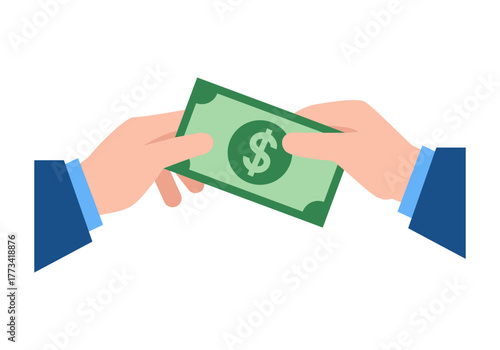 Cash Exchange Flat Colored Icon for Money Transfer and Finance Concept