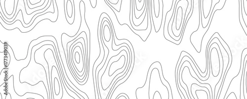 Abstract vector topography map background with wavy contour lines, geometric grid, and mountain relief for hiking, navigation, and cartography design .