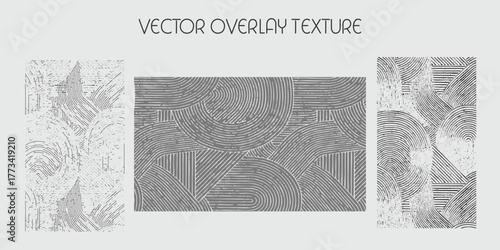 modern different types of overlay texture(paint, old, dust, cracks and other). monochrome vector collection for grunge, vintage effects.