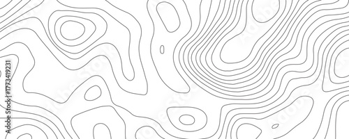 Abstract vector topography map background with wavy contour lines, geometric grid, and mountain relief for hiking, navigation, and cartography design .