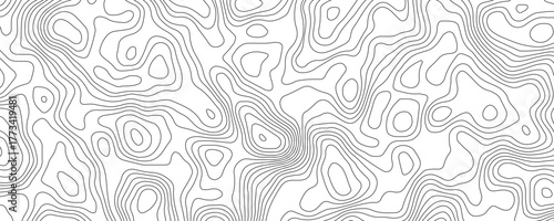 Abstract vector topography map background with wavy contour lines, geometric grid, and mountain relief for hiking, navigation, and cartography design .