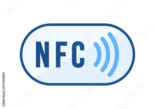 NFC Payment Flat Colored Icon for Contactless Transaction Concept