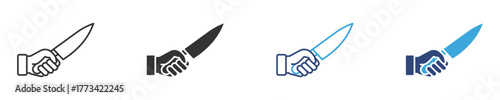 chef hand holding a cooking knife icon set, kitchen tools, vector illustration . 