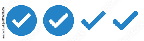 Check box icon with correct, accept checkmark icons tick box checked. Approve symbol. Check mark icon vector design. Blue check mark icon. Blue tick symbol. Vector check icon