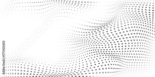 Vector rectangle mesh gradient texture. Vanishing polka dot modern abstract simple design