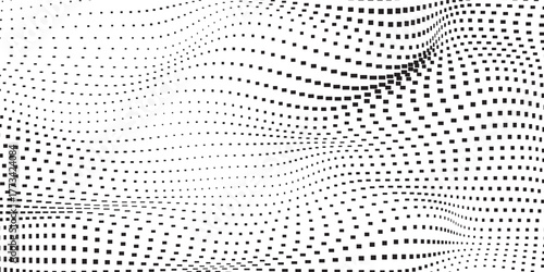 Modern rectangle mesh gradient texture. Vanishing polka dot abstract modern