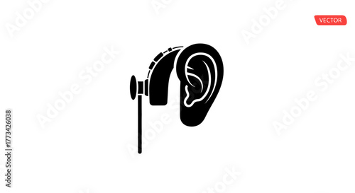 Hearing aid icon with transparent background
