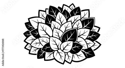 Leaf cluster arrangement with transparent background