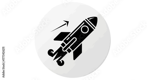 Rocket icon with transparent background