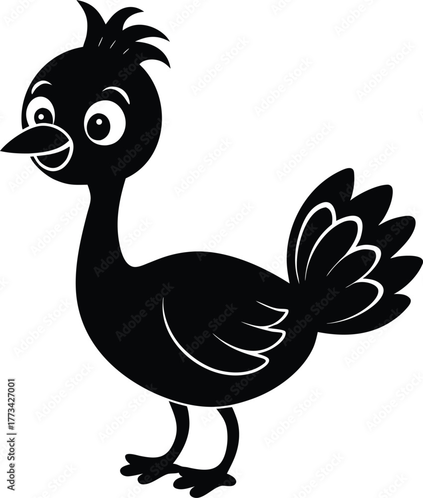 Fototapeta premium cute baby peacock smiling on white background .eps