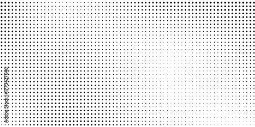 Dotted halftone gradient texture. Vanishing polka dot modern
