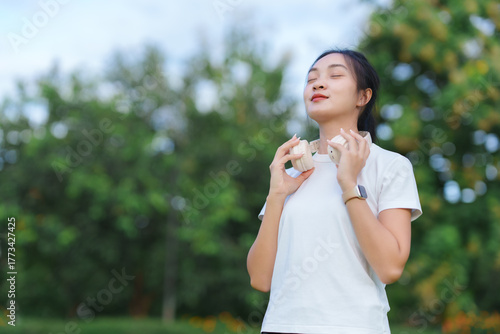 Wallpaper Mural Young woman enjoying freedom and fresh air Torontodigital.ca