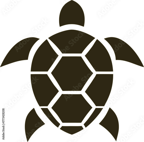 Flat turtle vector icon, great for mobile apps, eco logos, and marine animal educational materials.