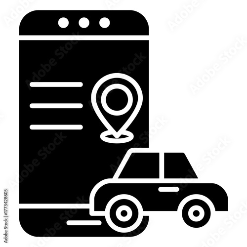 Car Rental Glyph Icon