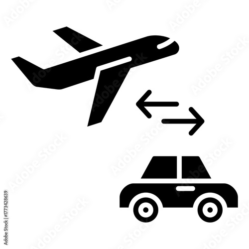 Airport Transfers Glyph Icon