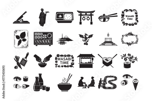 24 Wasabi Celebration Silhouette Vector Bundle