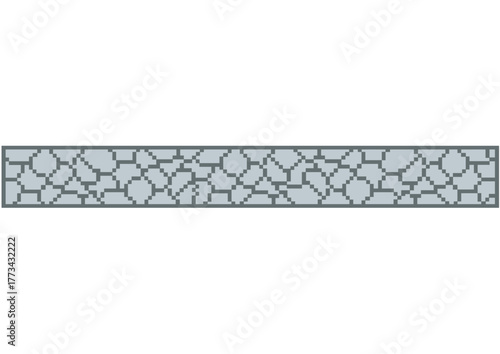 Illustration of a gray stone wall with irregular rock patterns, representing a simple and sturdy architectural element for exterior or decorative design.