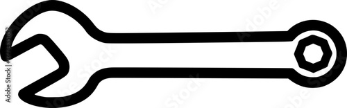 Wrench line icon. Minimalist icon isolated on white background. Wrench simple silhouette.