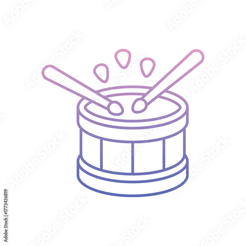 Drum icon clean and modern vector illustration