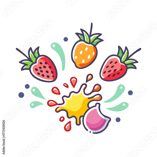 Illustration of strawberry, summer fruit