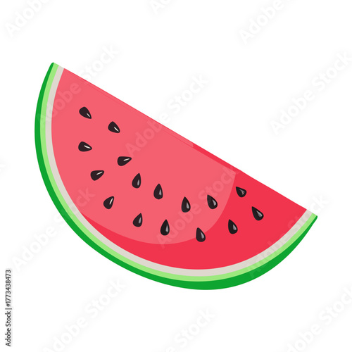 A slice of watermelon with seeds