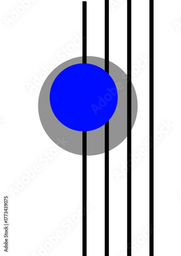 Abstract modern design using blue, white, and black geometric balance for elegant visual tone