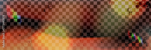 Abstract overlay with vivid light leak lines. Retro film atmosphere, warm tones, and shimmering light film overlay effect.