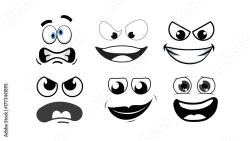 set of funny cartoon eyes
